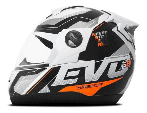 Capacete Moto Novas Cores Liberty Evolution G8 Evo Pro Tork Cor Branco Tamanho do capacete 58