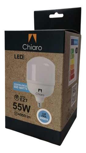 Lampara Led 55w Alto Brillo T160 Rosca Común E27 Mas Led