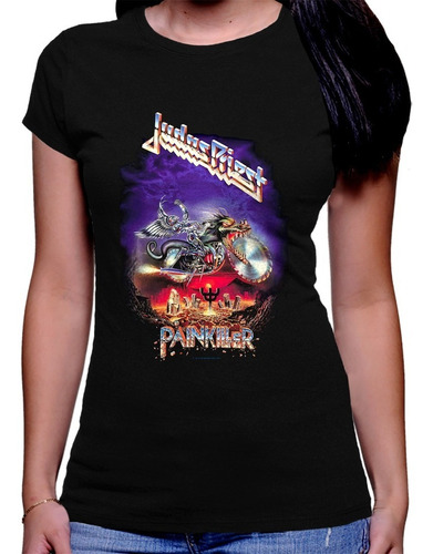 Camiseta Estampada Dama Judas Priest Painkiller