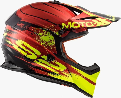 Casco Moto Ls2 Mx 437 Fast Gator Red Masxmoto