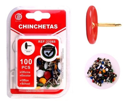 100 Chinchetas De Diferentes Modelos Para Pizarra De Corcho