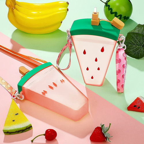 Cantimplora Botella Para Agua Forma De Sandia Kawaii Colores