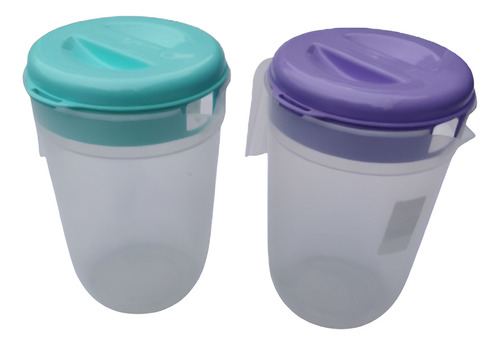 Set 2 Jarra De Plástico 3.7 Litros Resistente Con Tapa
