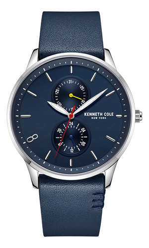 Reloj Hombre Kenneth Cole Kcwgf2233402 New York Color de la correa Azul Color del bisel Plateado Color del fondo Azul