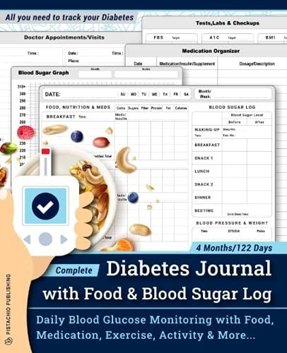 Book : Complete Diabetes Journal With Food And Blood Sugar 