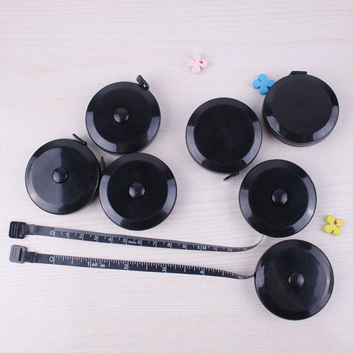 Mini Cinta Métrica Suave Portátil Negra De 1,5 M/60 Pulgadas