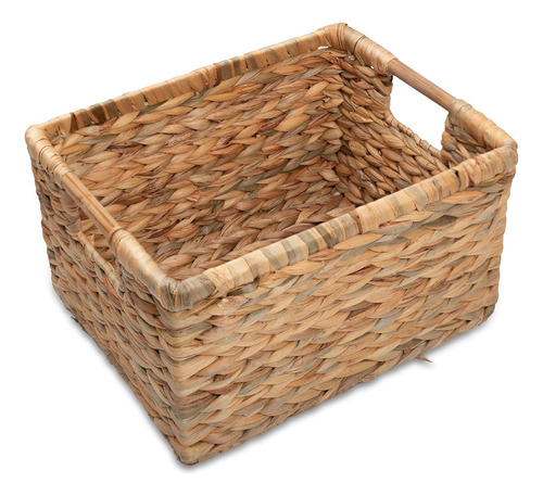 Cesta Rectangular De Mimbre Grande Para Organizar En Estante