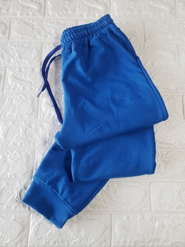 Babucha Jogger Azul Nuevo T/3 Cordc/bolsillo Friza C/lycra 