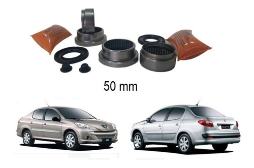Imagem 2 de 10 de Kit Rolamento Eixo Traseiro Peugeot 206/207 C/barra 50mm