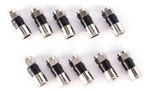 Conector Rg59 Compressão Metalico P/ Cabo Coaxial Com 100 Un