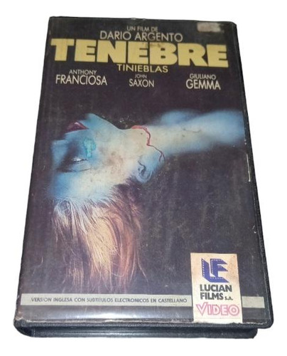 Tenebre!!!!en Vhs Original Clásico Terror Dario Argento!!