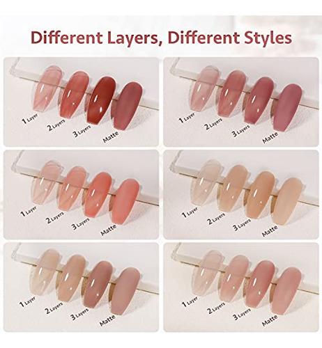 Esmalte Para Uñas En Gel Colores Rosa Y Nude De 7.3 Ml 6 Pz