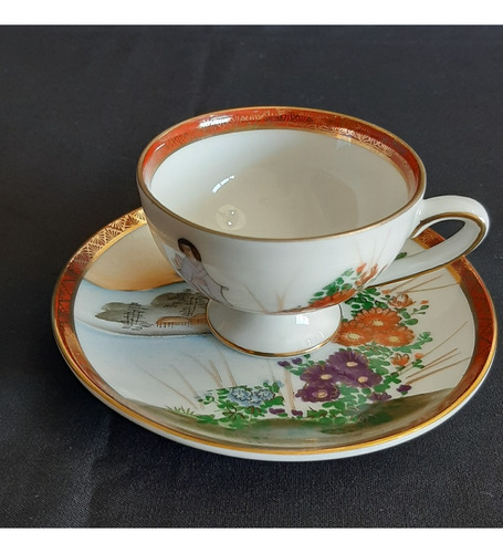 Taza Cafe Antigua Porcelana Tsuji - B16 (Usado)