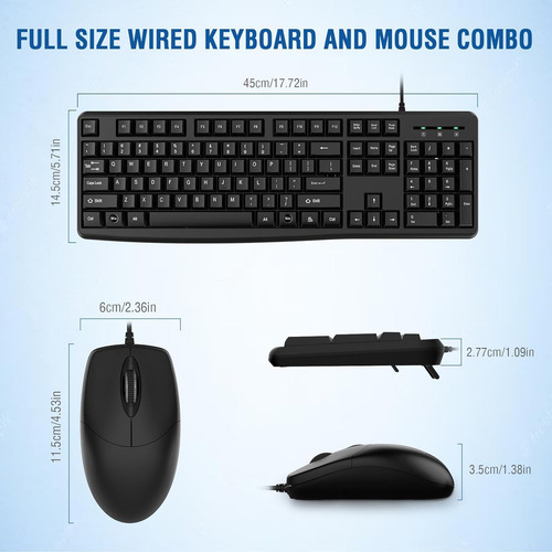 Combo De Teclado Y Mouse Con Cable