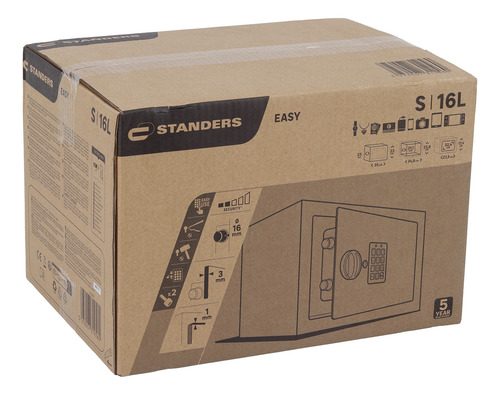 Cofre Digital Com Senha 22,8x35x25 Cm 16l Cinza - Standers