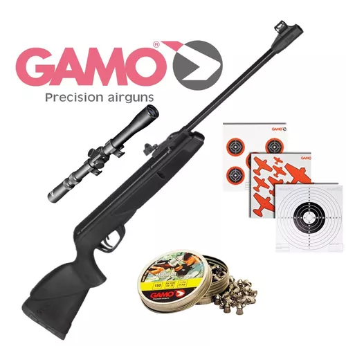 Rifle Aire Comprimido Gamo Black Shadow 5,5 + Mira + Balines