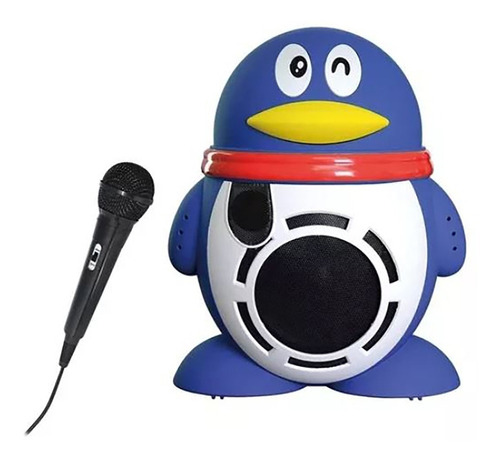 Parlante Karaoke Pingüino Portátil Para Niños Azul