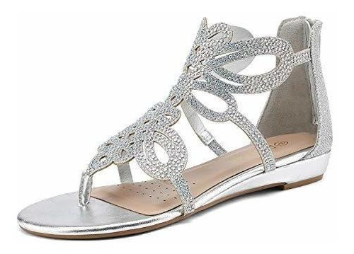 Dream Pairs Sandalias Planas Altas Con Diseño De Diamantes D