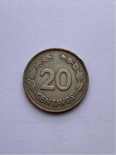 Moneda De 20 Centavos De Sucre De Ecuador Del Año 1959