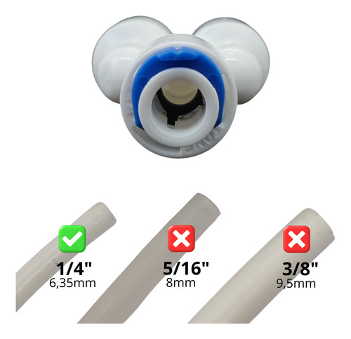 Conector Tipo Y Engate Rápido Mangueira 1/4 Osmose Deioniza