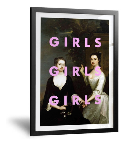 Cuadro Minimalista - Girls Girls Girls Vintage Art - 30x42cm