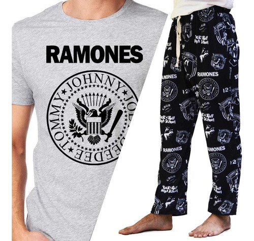 Conjunto Pijama Ramones Remera Pantalón Calidad Premium 2