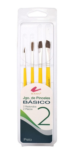 Juego De Pinceles Básico Rodin Modelo 2 Pelo Natural 4 Pzs