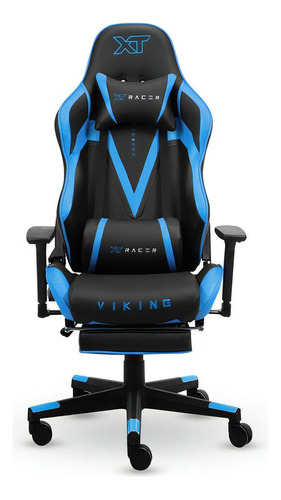 Cadeira Gamer Xt Racer Viking Series Com Apoio De Pés Azul