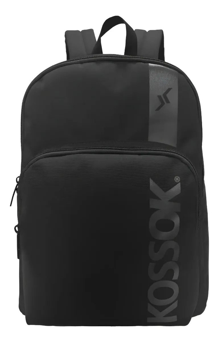 Mochila Kossok Nazca 16 Pulgadas Reforzada Urbana Negro Liso