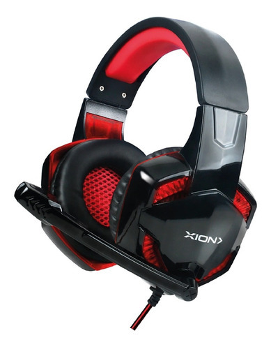 Auricular Gamer Xion Con Luz Pc Play Station Amv Color Negro