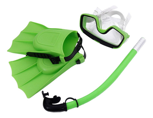 Conjunto De Esnórquel, Tubo De Verde Talla Ue 35 A 39