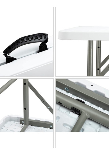 Mesa Plegable Tipo Portafolio Interior Exterior 120cm Calida Color Blanco