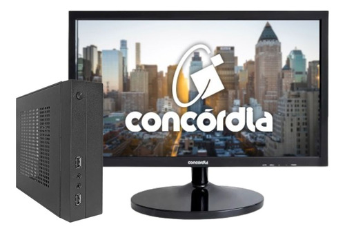 Mini Pc Concórdia+monitor 19,5''dual Core 8gb Ssd240gb Linux