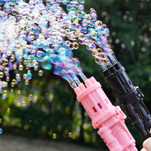 Pistola Lanza Burbujas Maquina Fiestas Niños Juguete Diversi