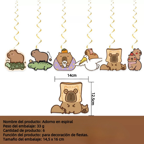 Kit De Globos Cumpleaños Capibara Fiesta Decoracion Capybara