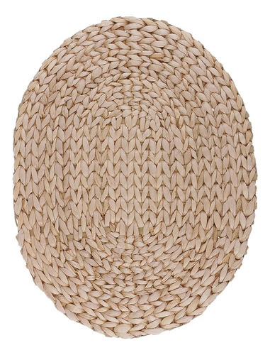 Paja Natural Punto Oval Puf Tatami Cojín De Piso Cojines