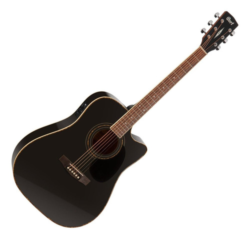 Imagen 2 de 2 de Guitarra Electroacústica Cort Standard AD880CE para diestros black