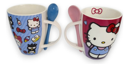 Juego De Dos Tazas Hello Kitty And Friends Porcelana 310 Ml