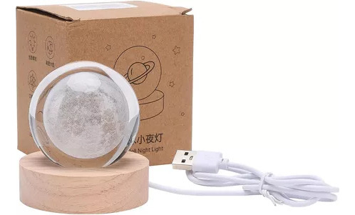 Lámpara De Luz De Noche Led De Bola De Cristal 3d Lámpara Lu