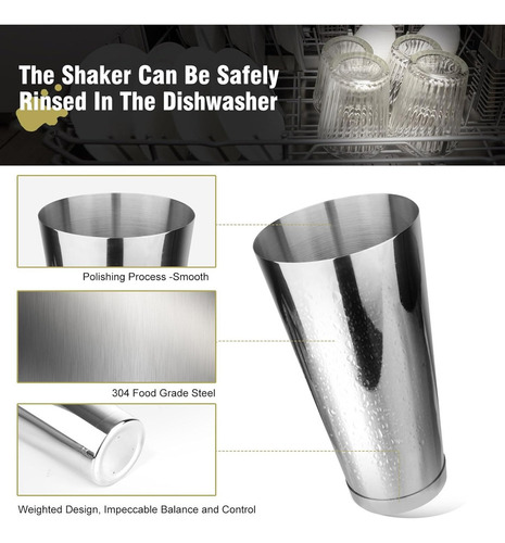Coctelera Boston Shaker Lata 28 Oz + Lata 18 Oz Bartender