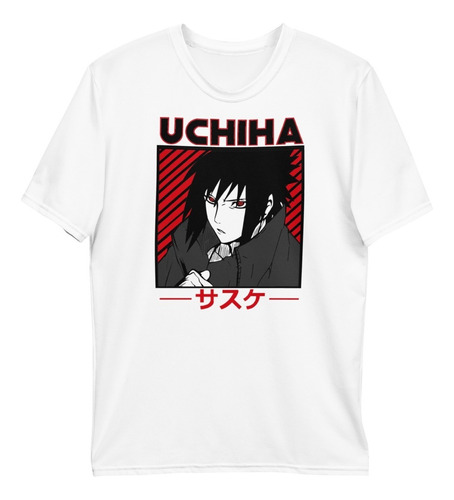 Playera Anime Naruto. Sasuke Uchiha Dibujo Manga. Rojo