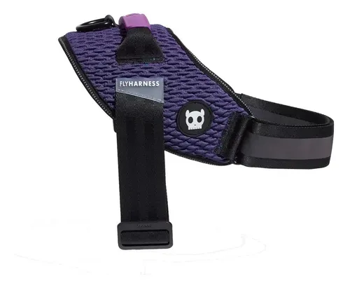 Peitoral para Cachorro FlyHarness Zee.Dog Roxo Tira Refletiva Náilon