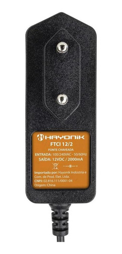 Fonte Para Teclados Yamaha Ftci 12/2a 12vdc 2a Hayonik