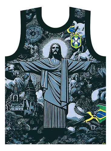 Franelilla Brasil Cristo Redentor Manga Cero