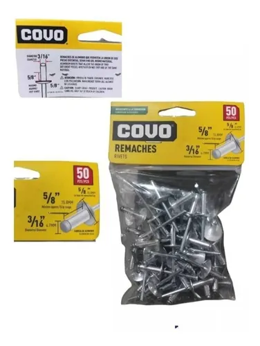 comprar Remache Aluminio Ala Ancha 3\u002F16 X5\u002F8 Pack D50 Remache Covo