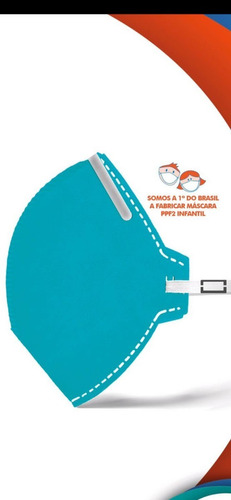 Imagem 1 de 4 de Máscara Pff2 Infantil Azul  Kit 10 Unidades Ekomascaras