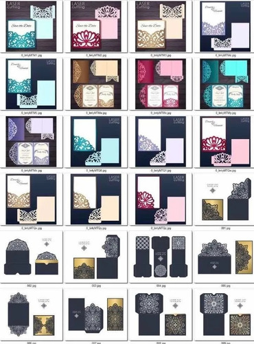 120 Archivos Corte Laser Cricut Svg Invitaciones Boda Xvaños