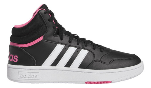 Tenis Bota adidas Hoops 3.0 Mid Negro Con Rosa Para Mujer