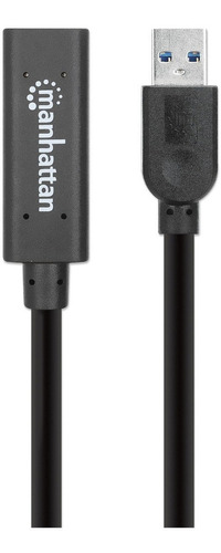 Cable Ext. Usb 3.0 Manhattan153751 10m, 5gbps, Amplif. Señal Color Negro