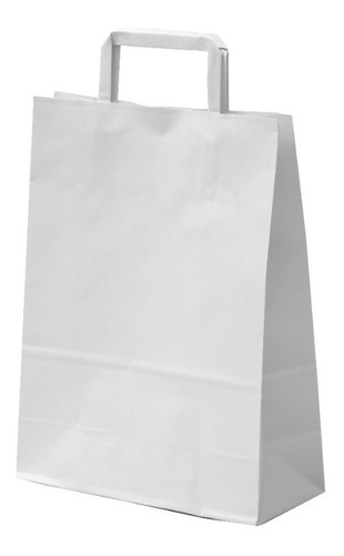 Bolsas De Papel Blancas 22x10x30 Pack X25 Unidades